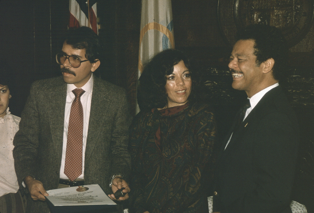 Daniel Ortega, Rosario Murillo, LA City Councilman Robert C. Farrell